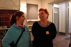 Jag träffade Lorensbergsteaterns chef Pernilla Wagnborg. Det var hon som var schysst och fixade biljetterna åt oss. Foto: Samuel Potter 